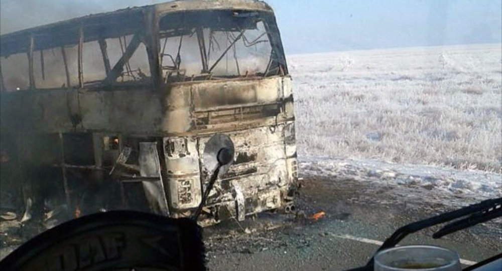 Названы официальные причины возгорания автобуса в Казахстане