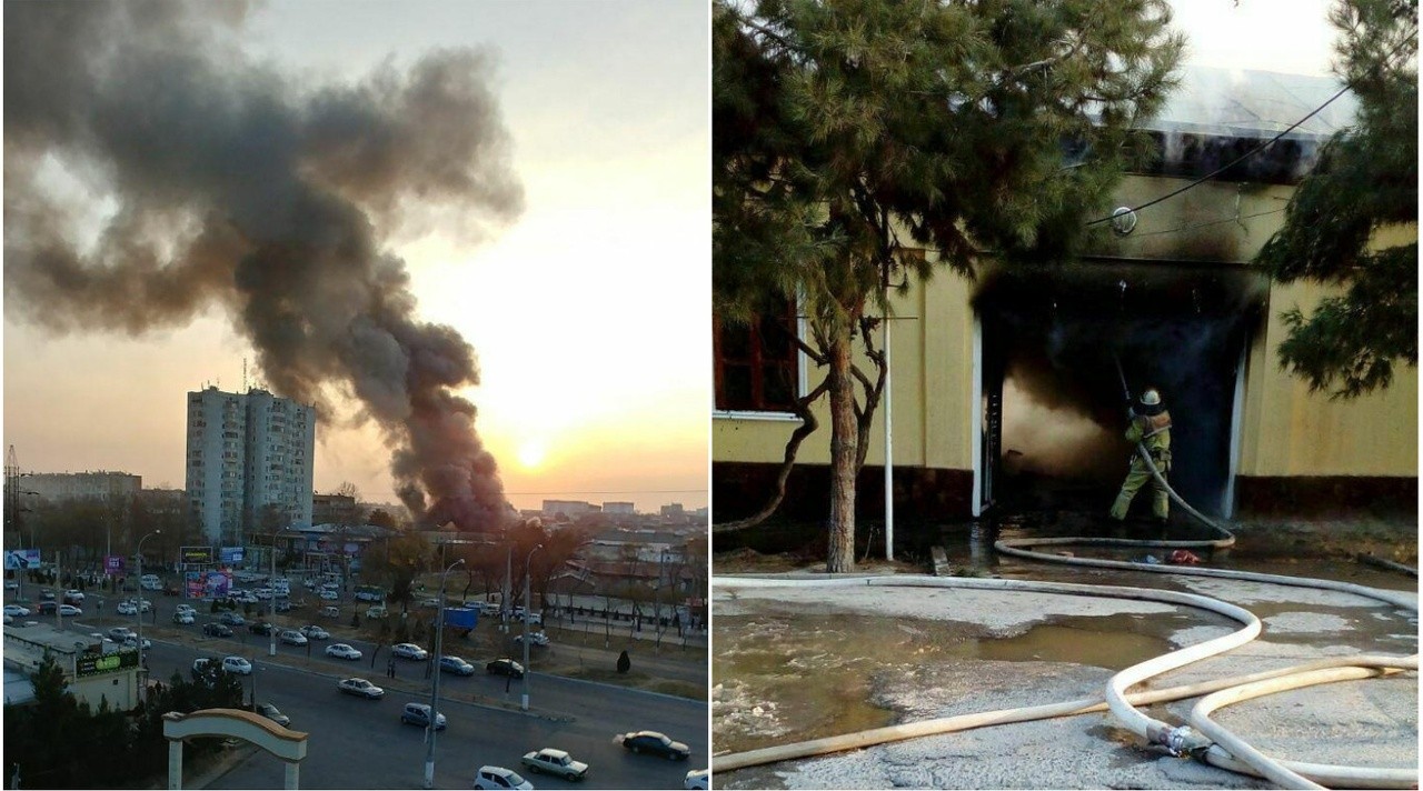 В результате пожара в Ташкенте пострадал пенсионер и автомобиль