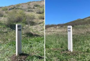 На границе между Азербайджаном и Арменией установлен первый пограничный столб